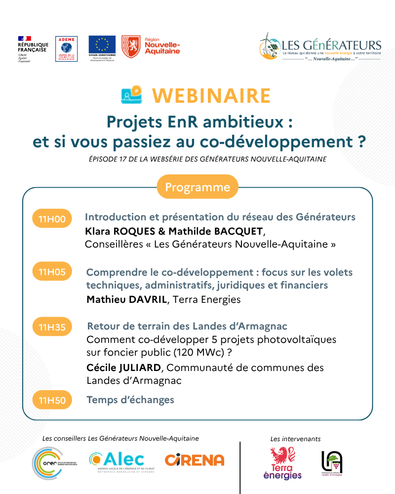 webinaire générateurs septembre 2026 programme
